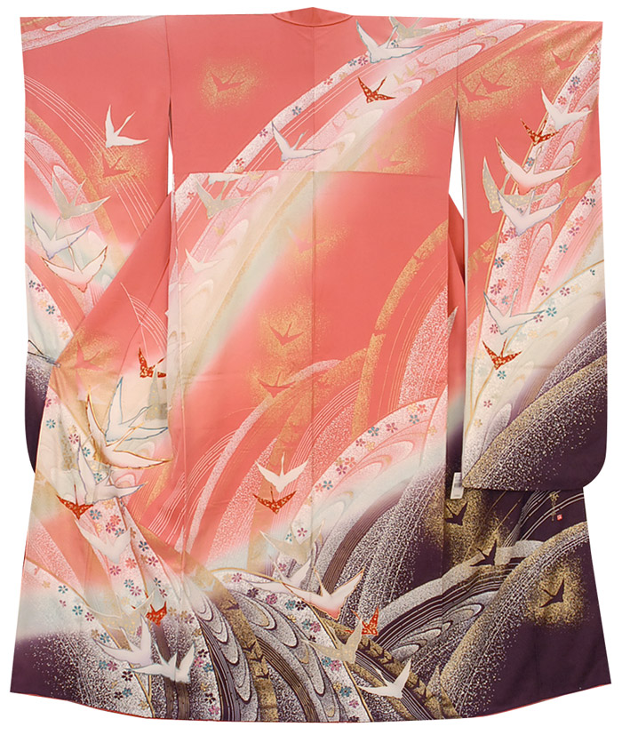 秋山庄太郎監修・正絹振袖着物、襦袢付きの写真