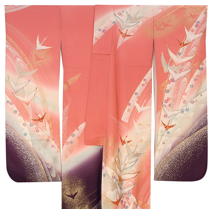 秋山庄太郎監修・正絹振袖着物、襦袢付きの写真