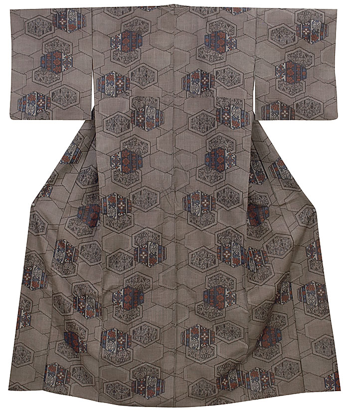 南*団様 ⭐️大島紬 絞り 付け下げ訪問着 紋なし 紅藤色 大島紬