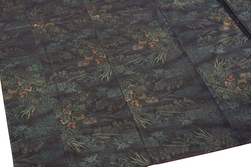 久野織物謹製・正絹本場正藍染大島紬着物の写真