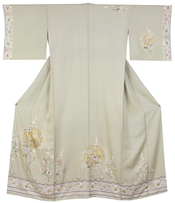 金彩銀彩華やかな訪問着正絹ちりめん