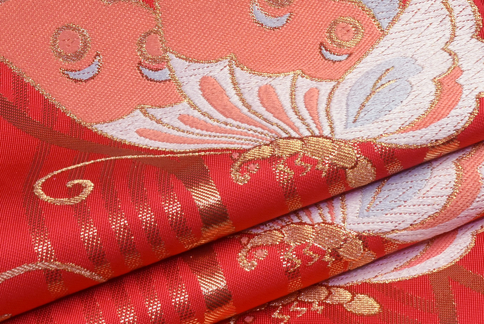 川島織物謹製・正絹袋帯、六通柄の写真