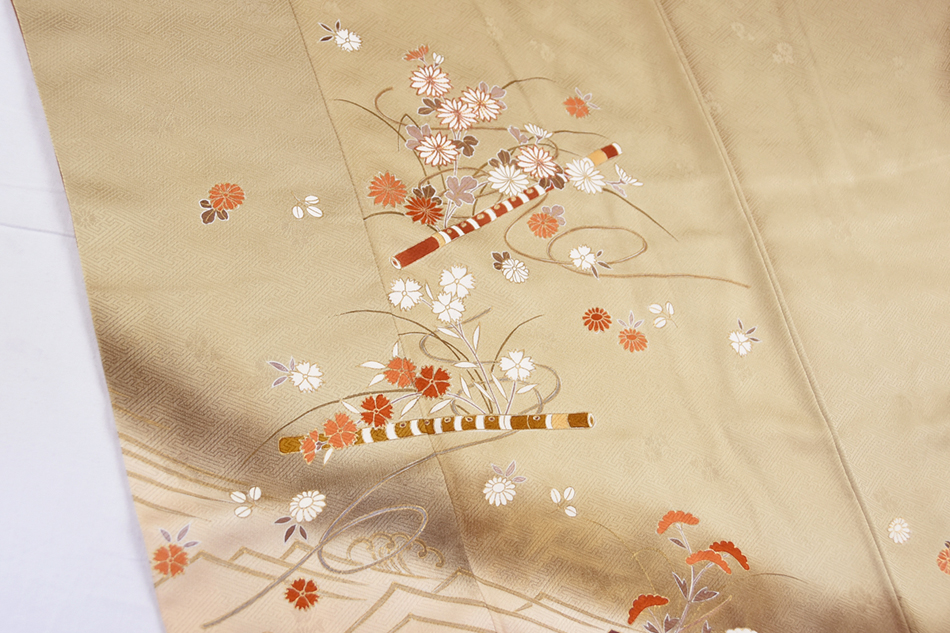 正絹訪問着刺繍絞り やまと謹製 SSS。 着物・浴衣