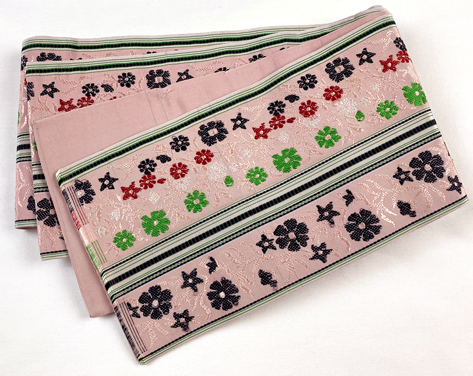 未使用品半幅帯 さく研究所オリジナル 真夜中に列をなす猫たち