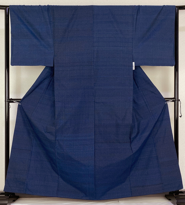 [紬]本場男大島紬 未使用 正絹 黒青色 袷 羽織 長襦袢 メンズ 着物 紬]本場男大島紬 未使用 正絹 黒青色 袷 羽織 長襦袢 メンズ 着物