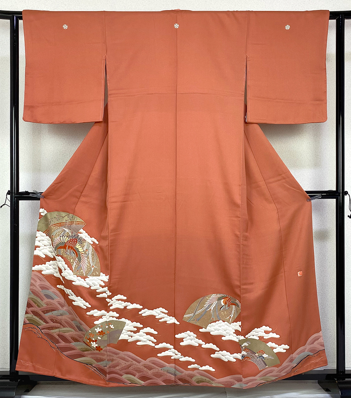 美品 色留袖 袷 正絹 着物 紫 薄紫 手書き アンティーク 楽天市場